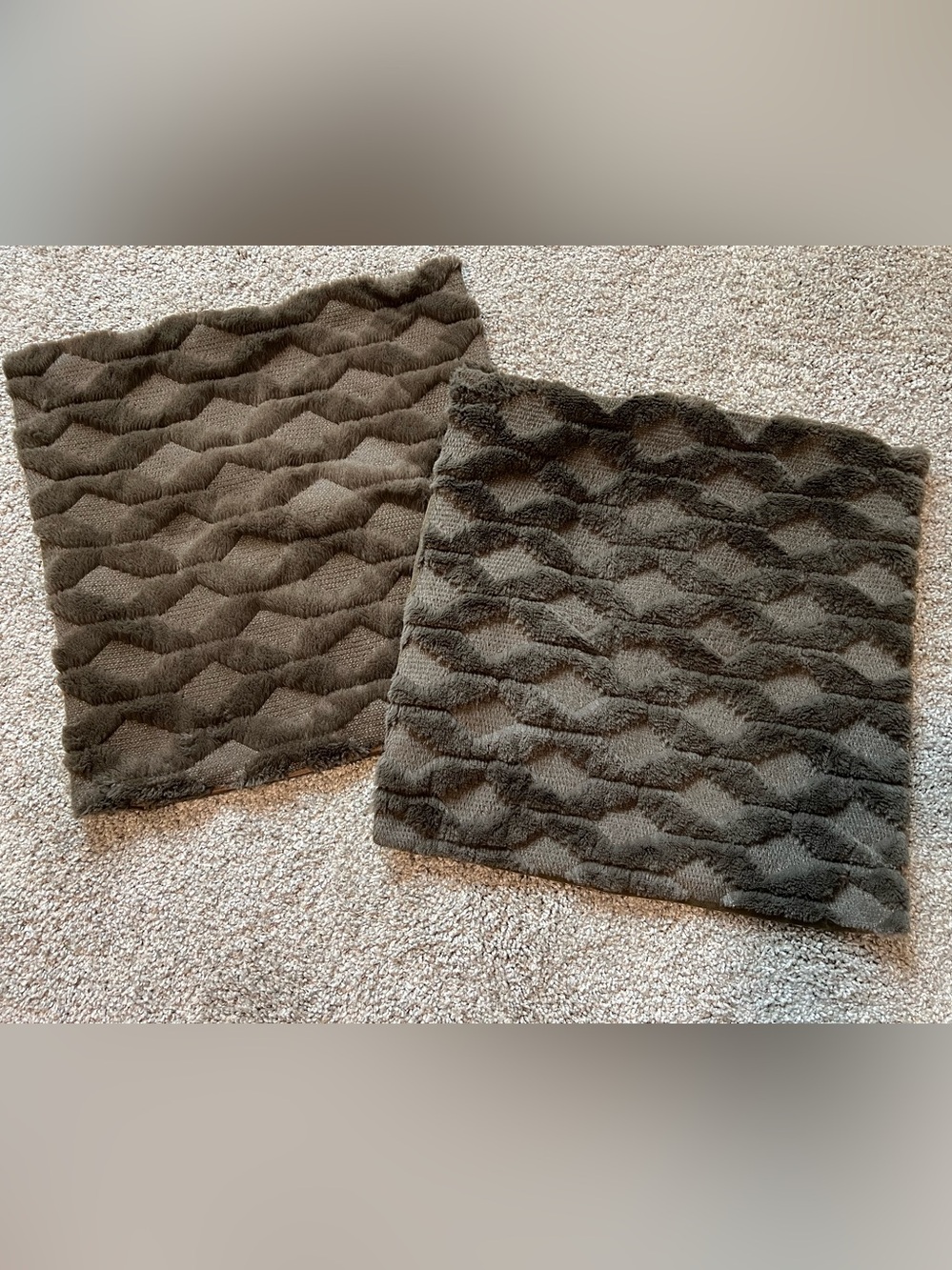 Madizz Set of 2 Soft Polyester Throw Pillow COVERS. 18x18 inch, Dark Taupe.